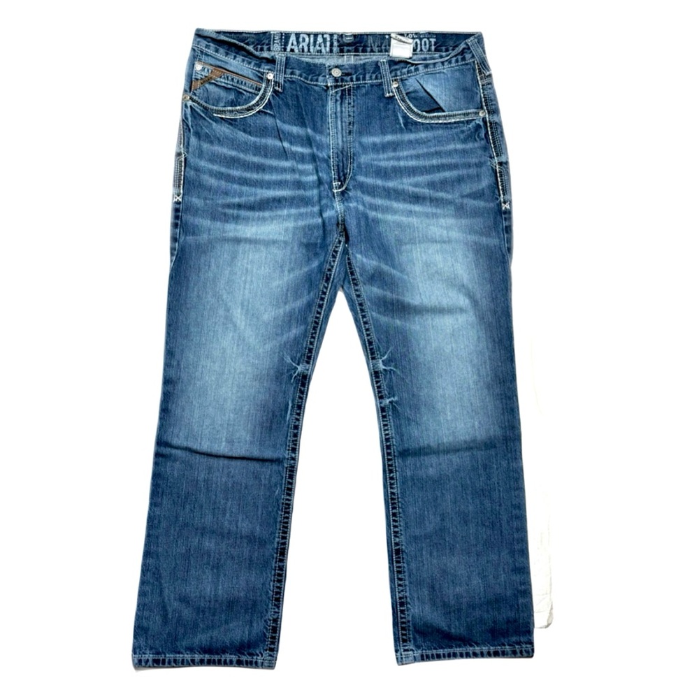 Ariat M4 Coltrane Relaxed Bootcut Jeans in a Durango medium blue wash
